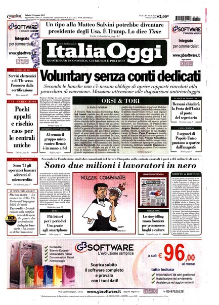 Italia oggi : quotidiano di economia finanza e politica